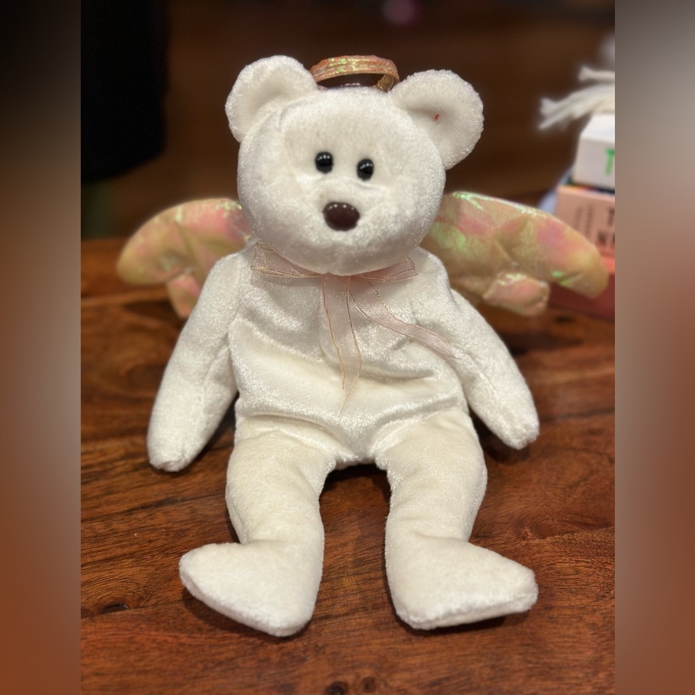🕸Vintage Ty Beanie Baby Original 1998 Halo Bear P.E. Pellets